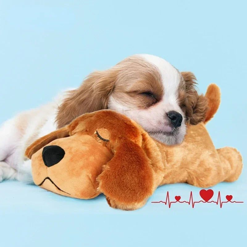 Heartbeat Plush Dog Snuggle Toy | Calming Comfort Companion