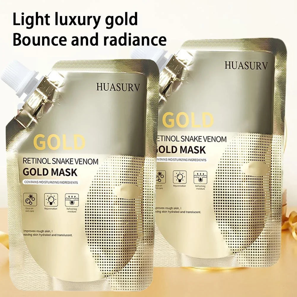 2-Pack Retinol Gold Peptide Face Mask – Moisturizing & Oil Control