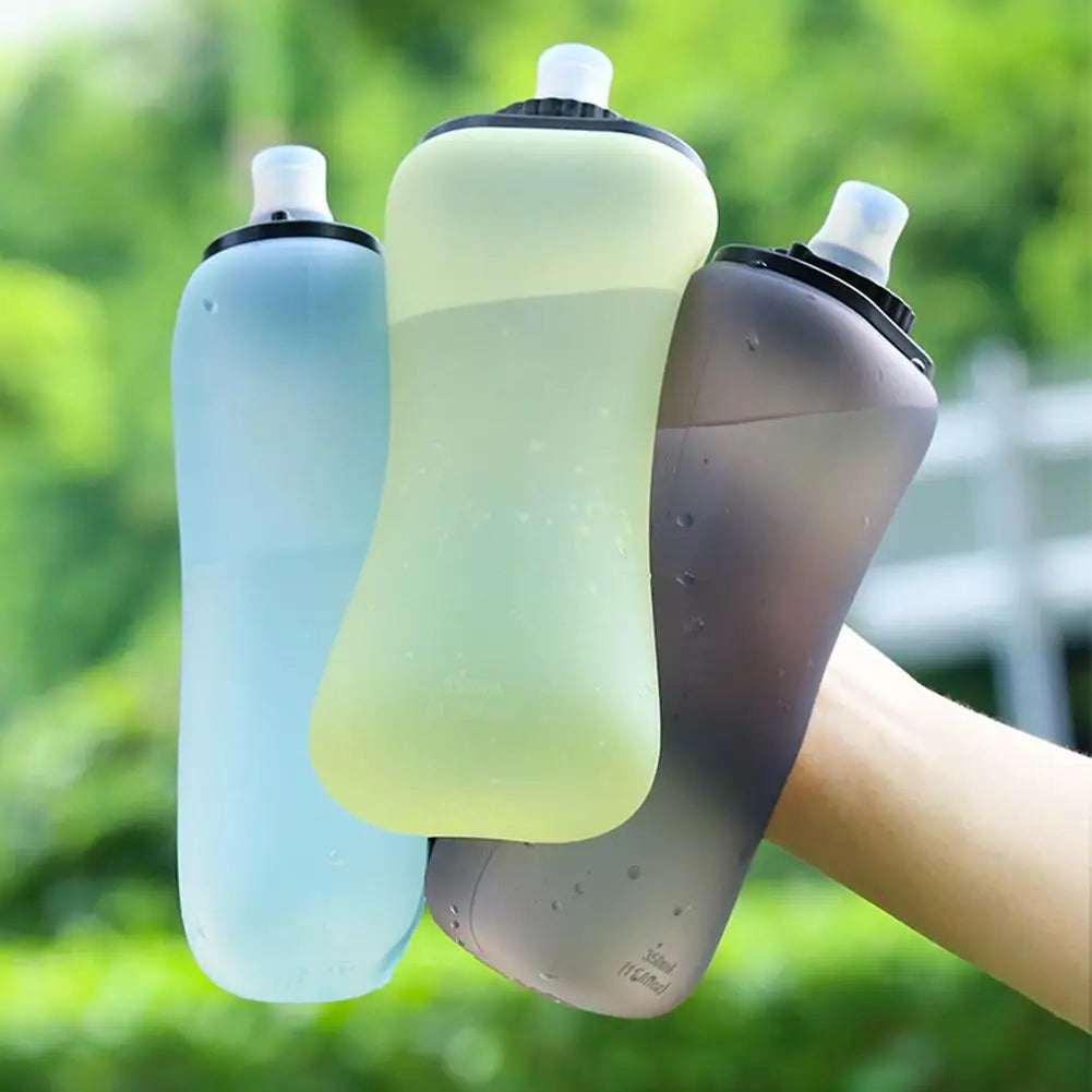 Foldable Wrist Water Bottle 12oz – BPA-Free Silicone Sports