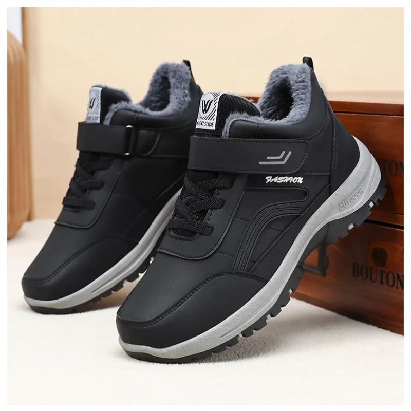 Men's Plush Snow Boots – Non-Slip Warm Winter Ankle Boots