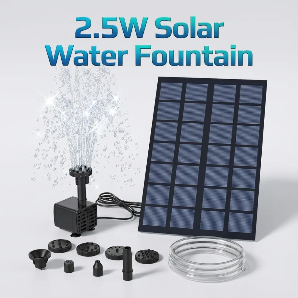 2.5W Solar Water Pump – 6 Nozzles for Garden & Bird Bath