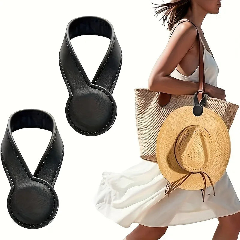 PU Leather Hat Clip – Portable Travel Cap Holder & Anti-Loss