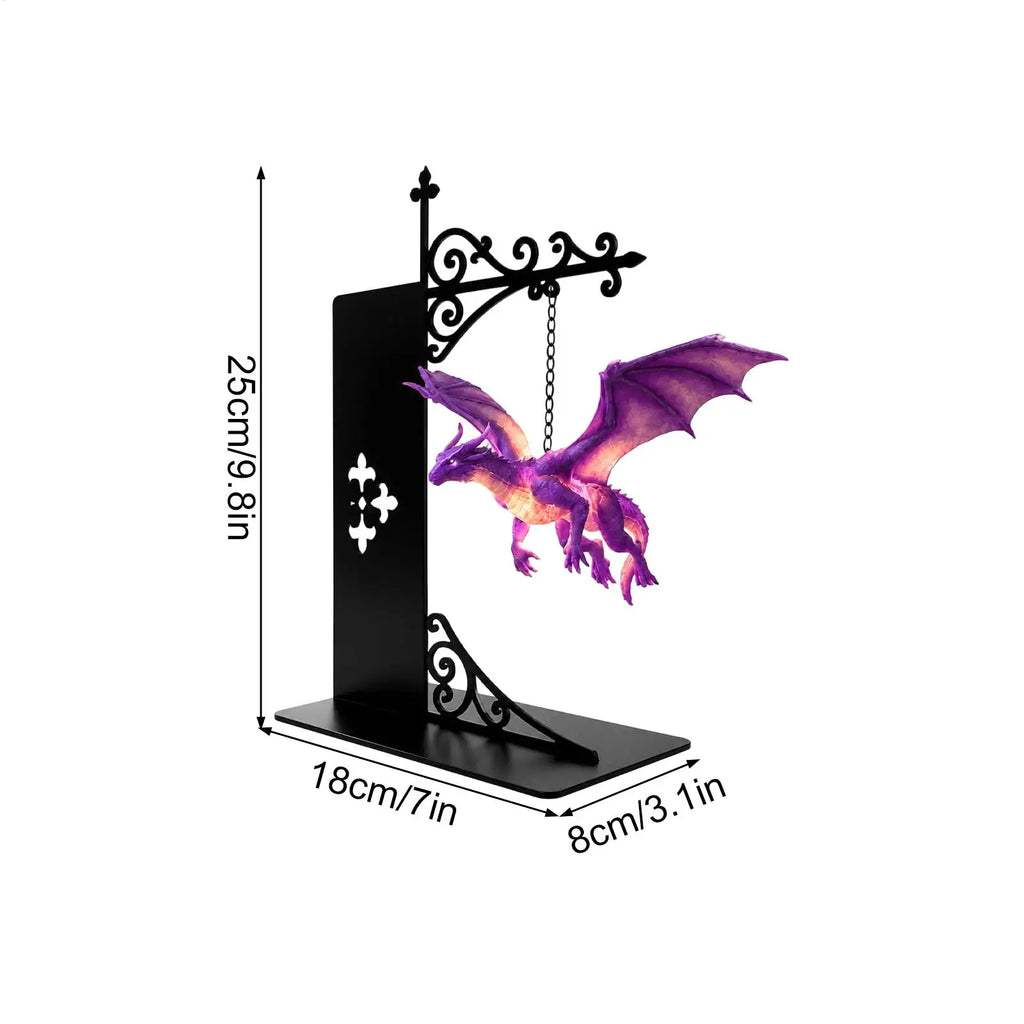 Dragon Bookshelf Lamp – Warm LED Vintage Library Lantern