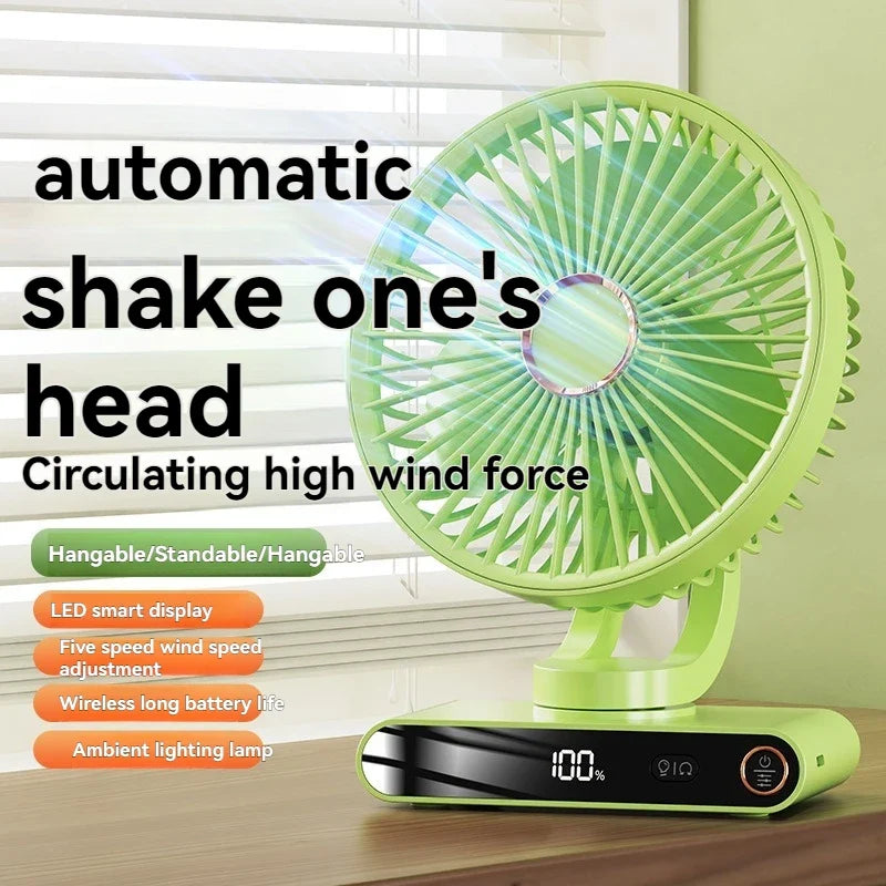 URGGU F6 5-Speed Clip Fan – Digital Display & Night Light