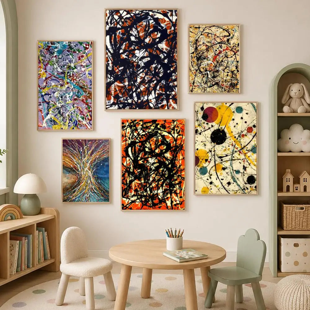 Jackson Pollock HD PVC Wall Art Poster – Self-Stick Decor