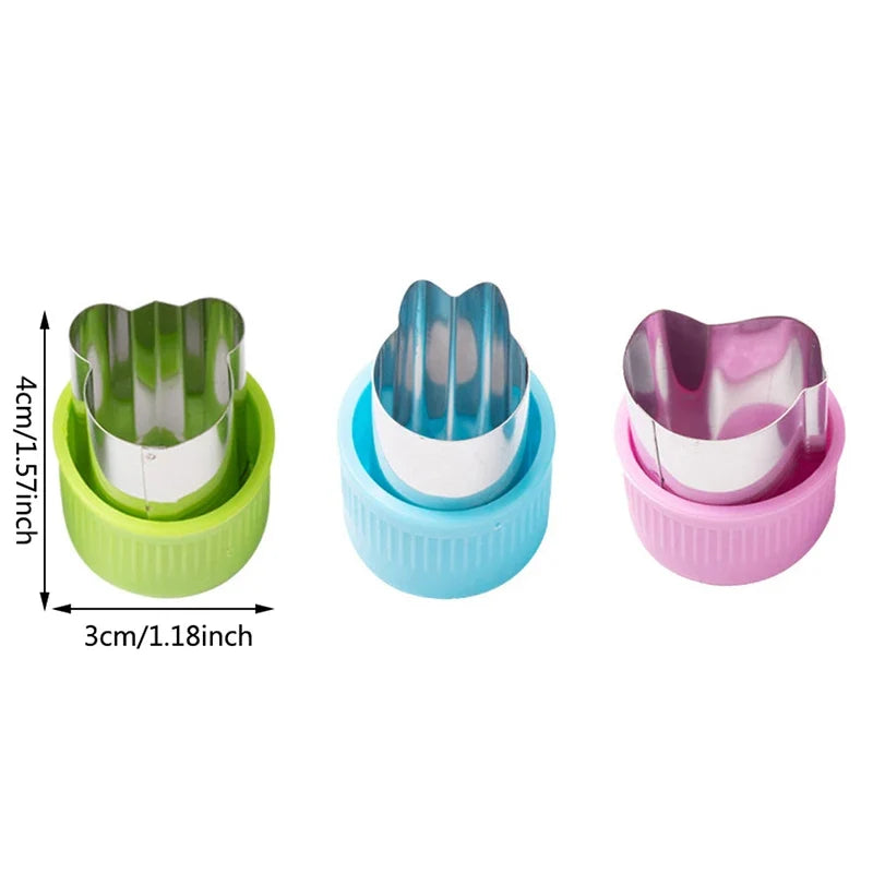 3-Piece Star & Heart Fruit Vegetable Cutter Set | Kitchen Tool