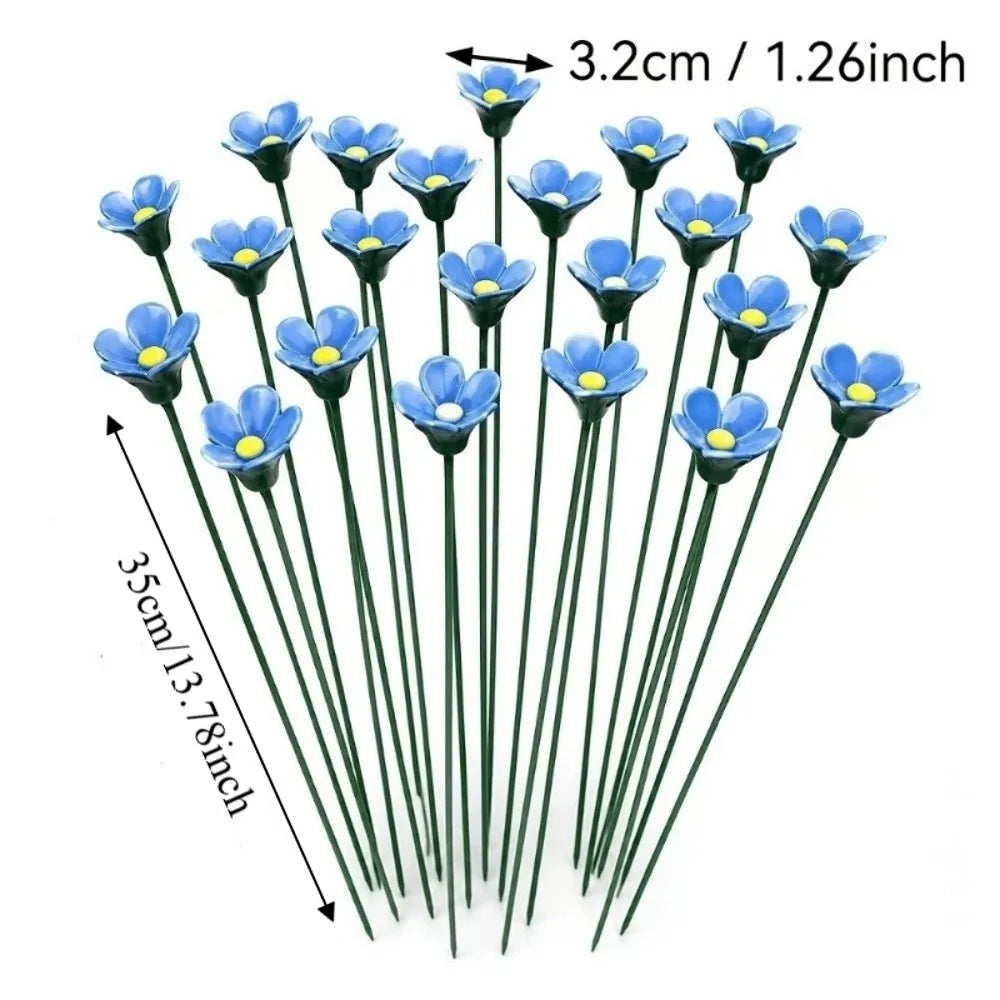 Ceramic Bee Watering Station 3-Piece Flower Garden Décor Set