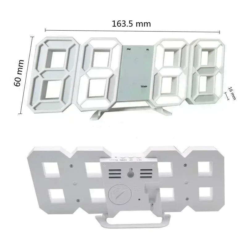 3D LED Digital Alarm Clock – Desk & Wall Home Decor