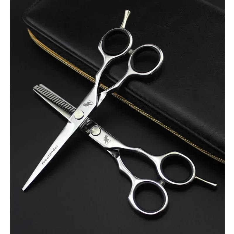 5.5" Professional Black Thinning Hair Scissors | Barber Shears