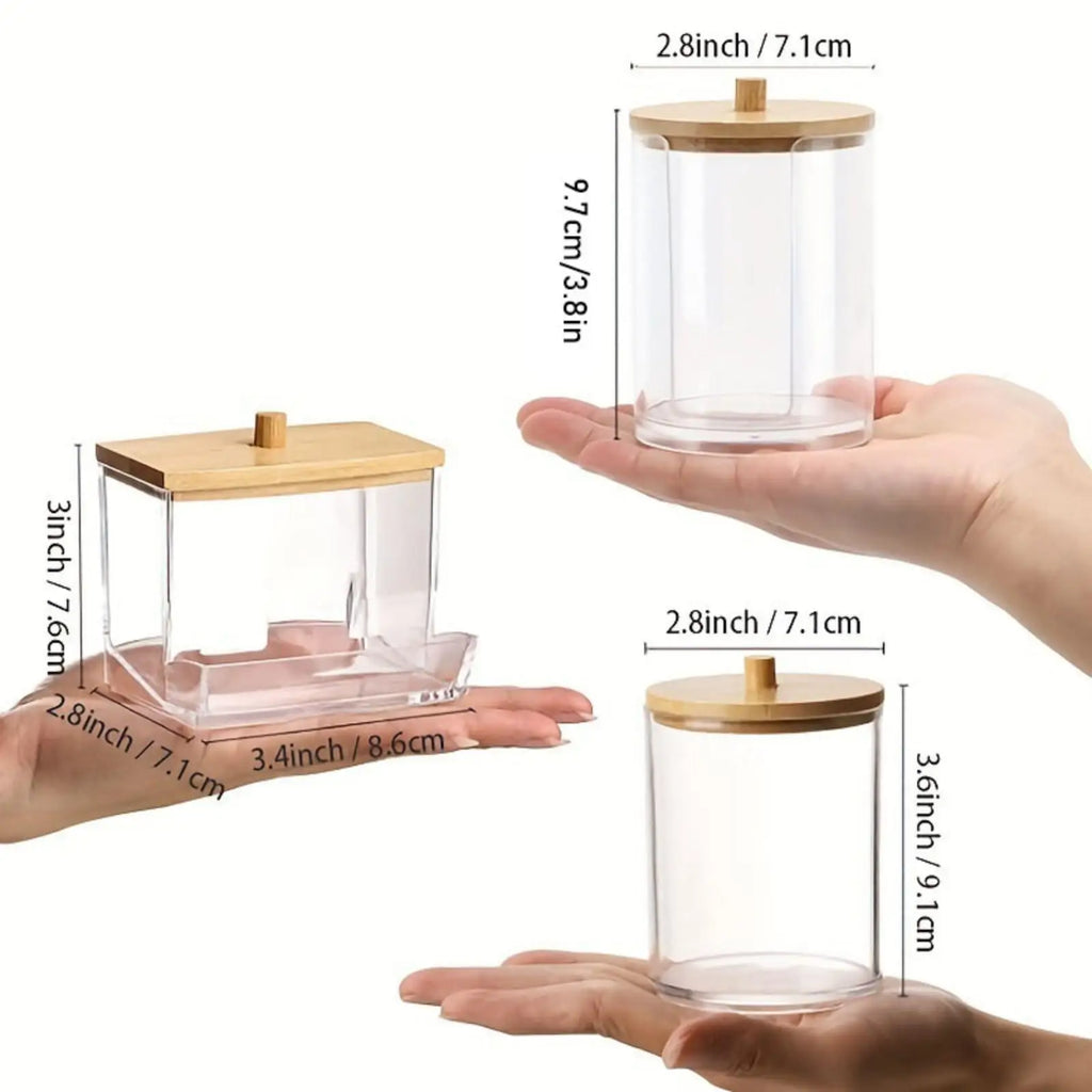 Cotton Swab Holder Dispenser Apothecary Jars Restroom Bathroom