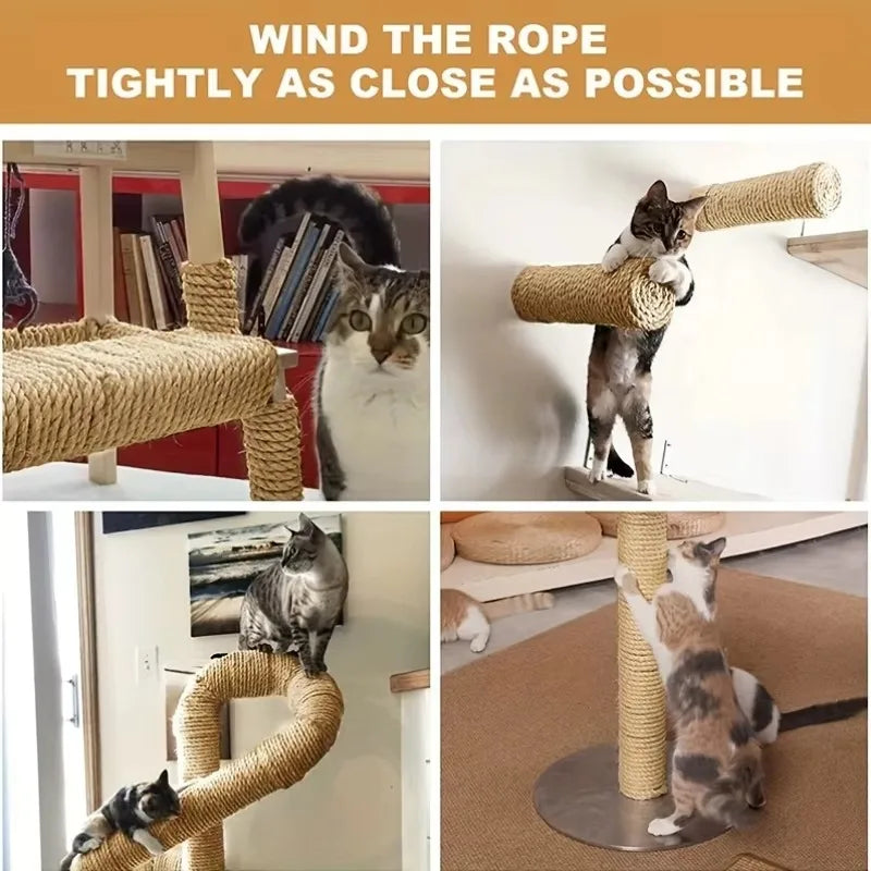 10M Natural Jute Rope Cat Scratcher & Furniture Protector