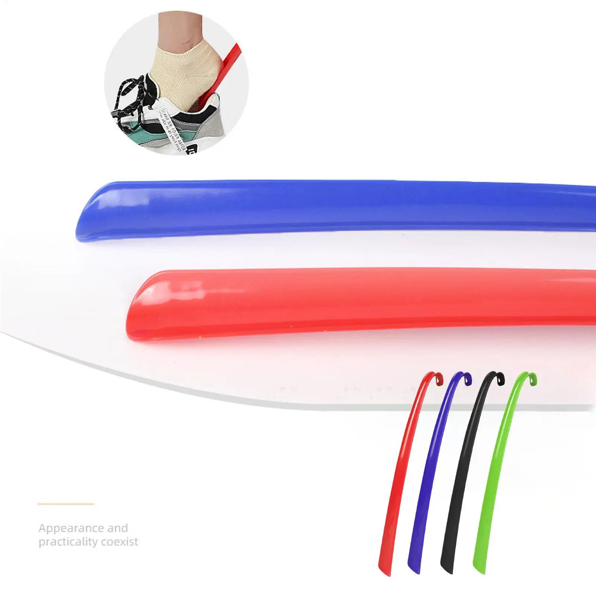 Long Handle Shoe Horn 16.7" ABS – Men, Women & Kids