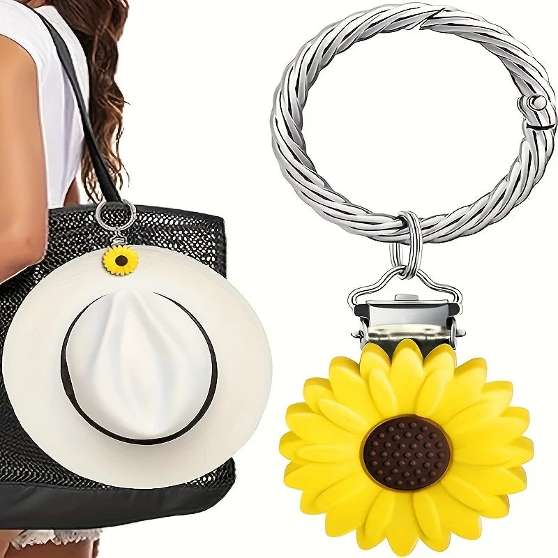 Travel Clip Bag Multi-function Sunflower Leaf Shape Pendant