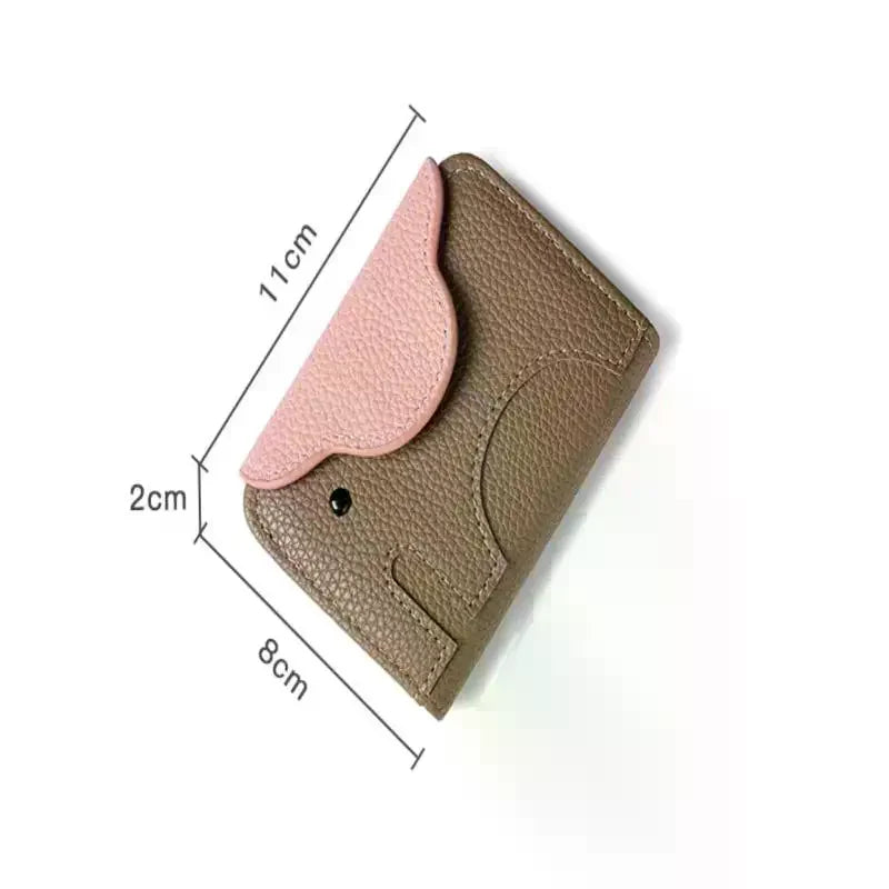 Elephant Accordion Card Wallet – Women's Slim Mini Purse