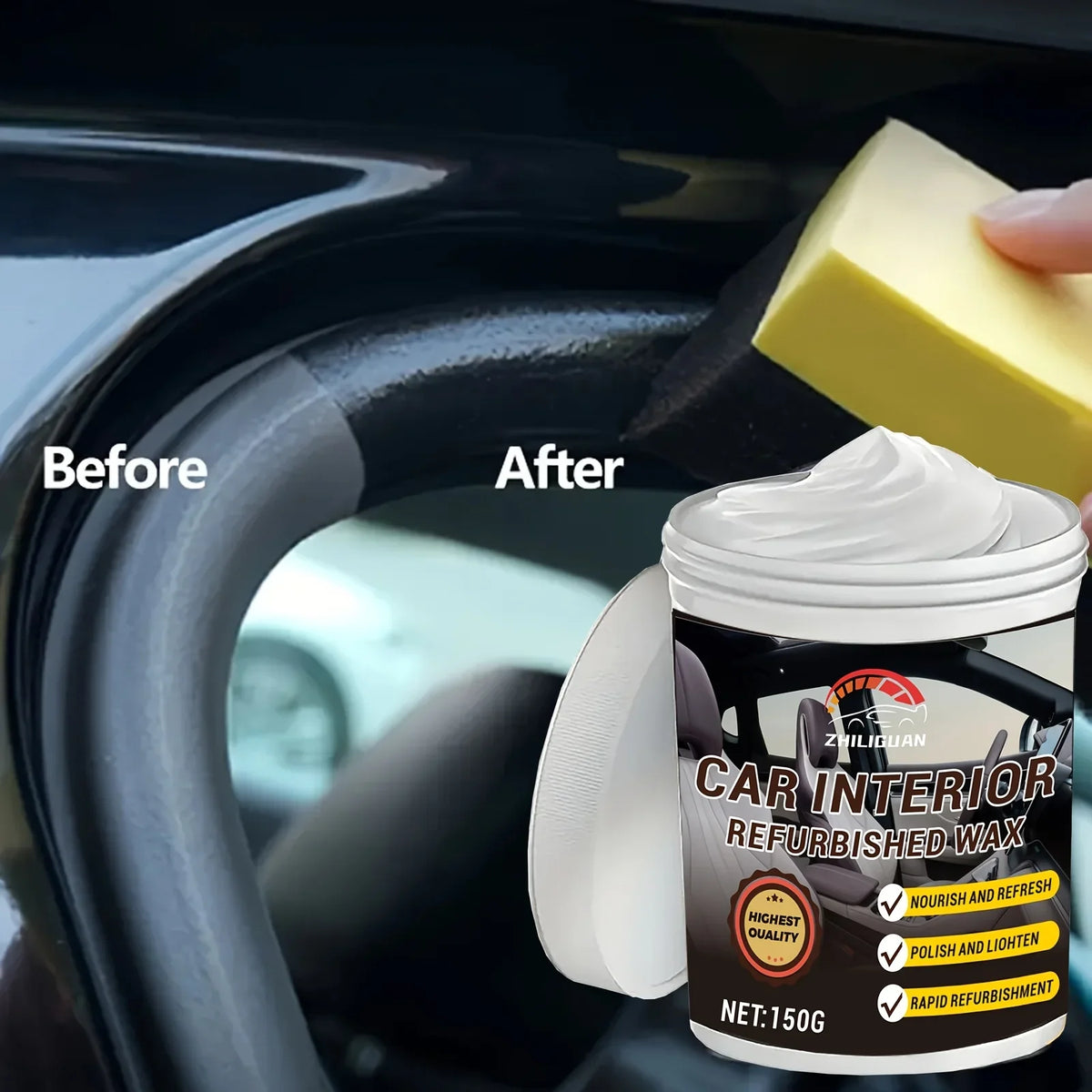 Car Interior Plastic Restorer & Panel Renewal Wax Kit