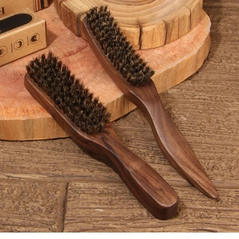 Wood Handle Boar Bristle Beard Brush for Men | Mustache