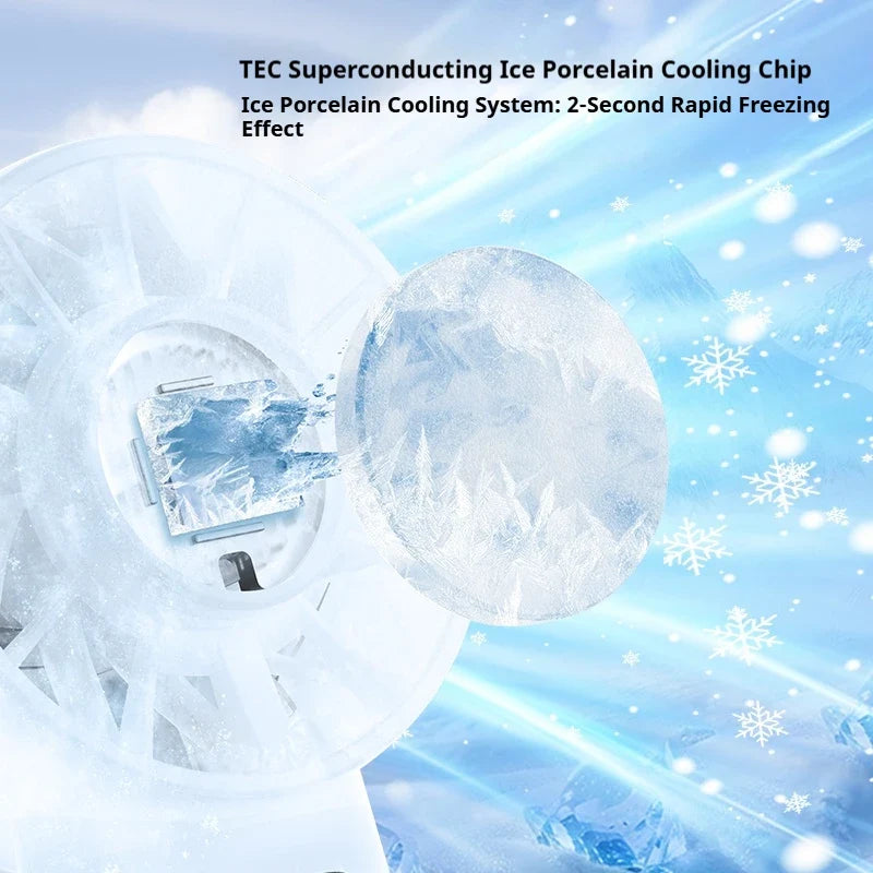 HOMEFISH Handheld Fan USB Rechargeable 100-Speed 5200mAh LED
