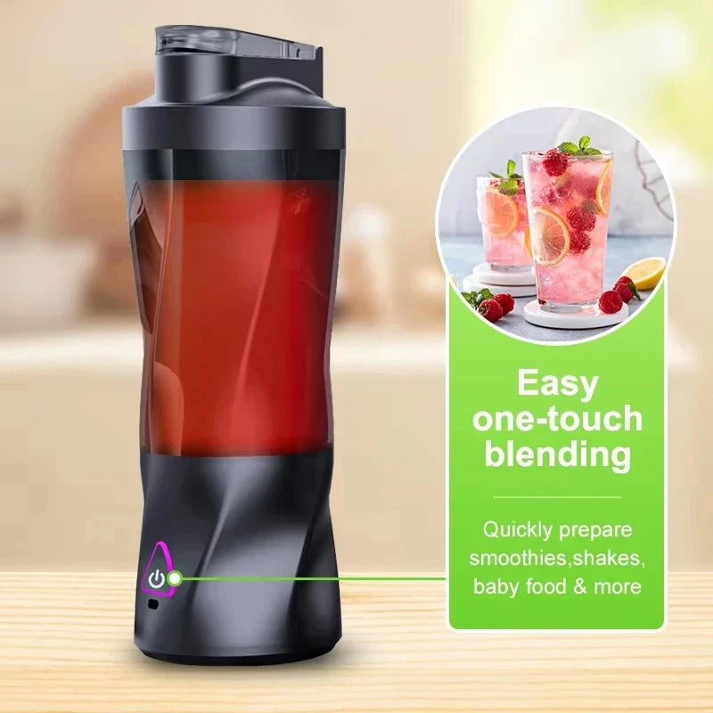 HOMEFISH 700ml Portable Blender USB Rechargeable Smoothie Mixer