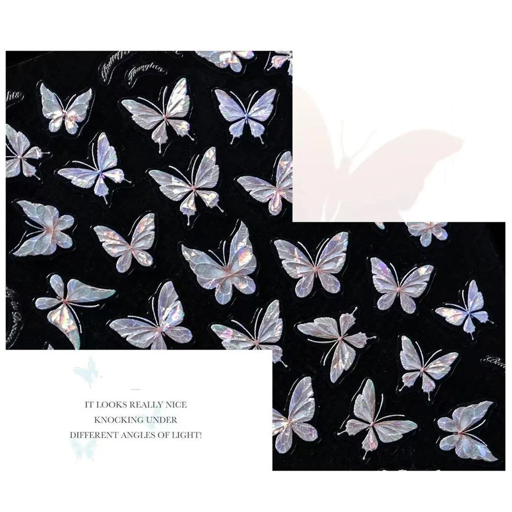 3D Butterfly Nail Art Stickers | Embossed Self-Adhesive Decals