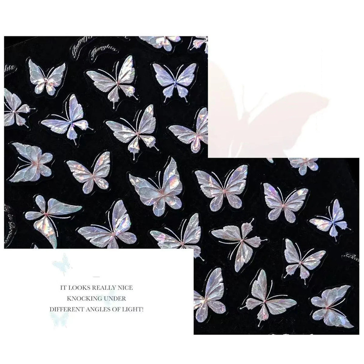 3D Butterfly Nail Art Stickers | Embossed Self-Adhesive Decals
