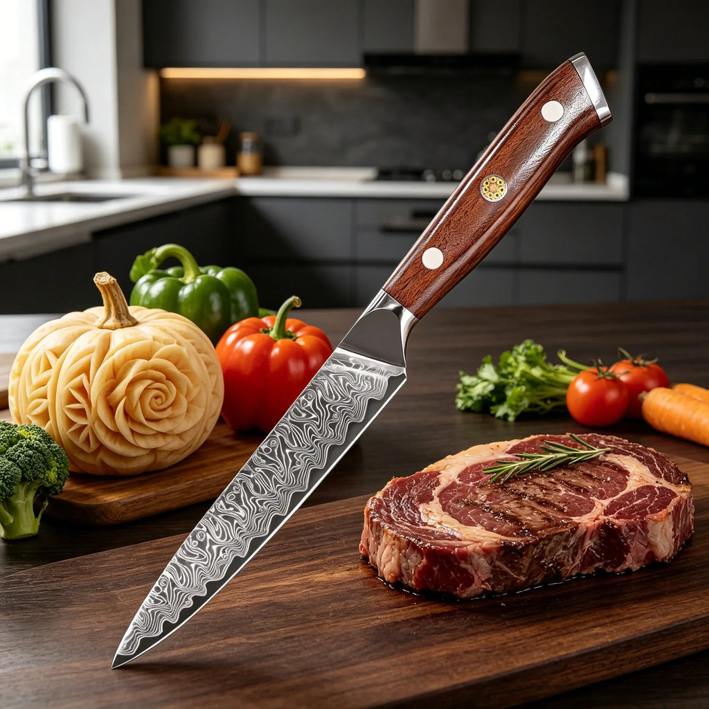 Damascus Steel Cleaver Knife – Forged Kitchen Utility Blade