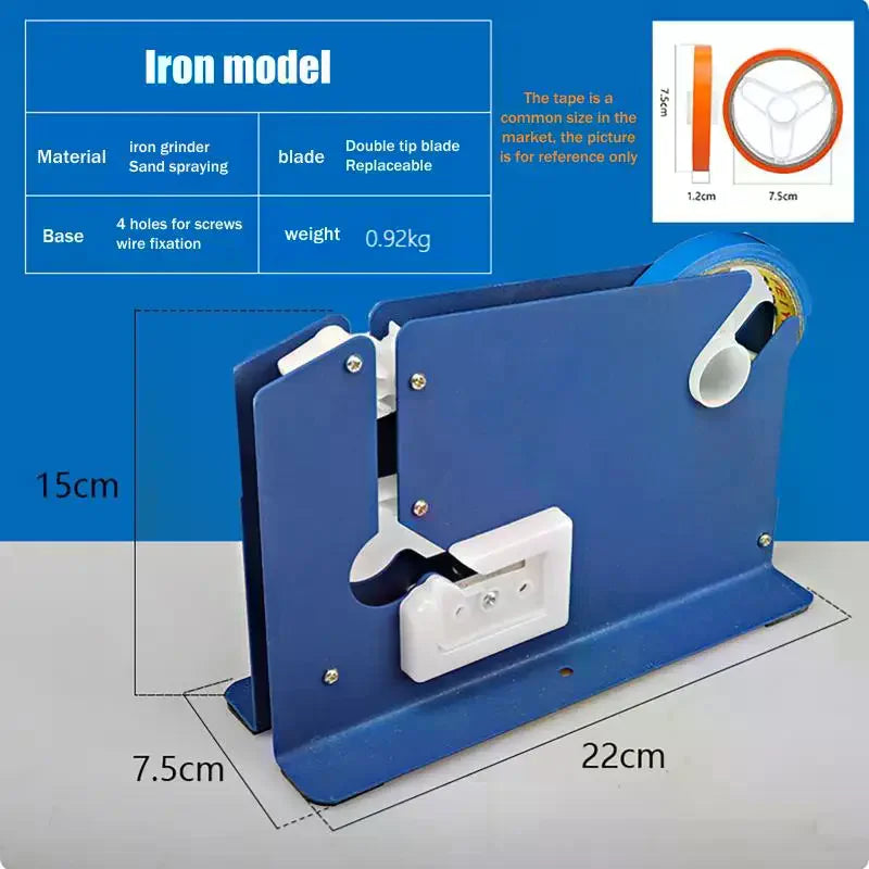 Portable Metal Bag Sealer & Tape Dispenser with Cutter