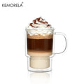 KEMORELA 450ml Borosilicate Glass Coffee Cups with Handle