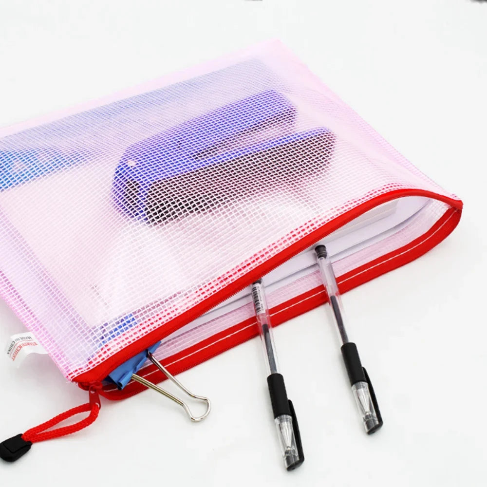PVC Waterproof Zip Pocket Folder – Document Stationery Organizer