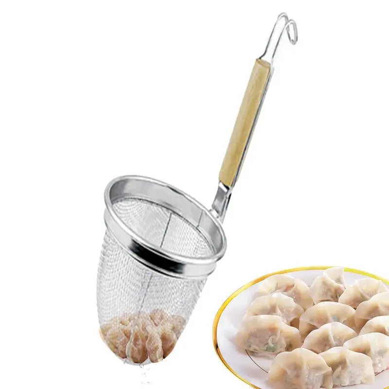 Noodle Baskets Cooking Noodles Mesh Filter Basket Kitchen Food Wood