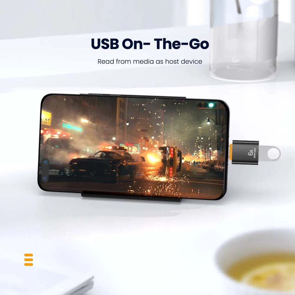 USB 3.0 to USB-C OTG Adapter | 6A Fast Charging & Data Transfer