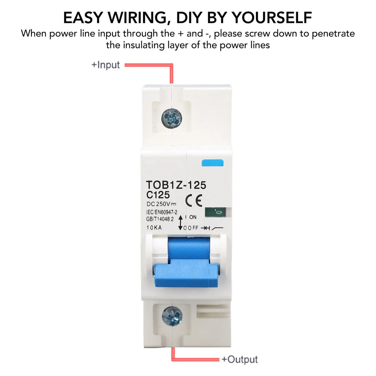 Circuit Breaker Disconnect Miniature 1P 125A 250V DIN Rail Mount