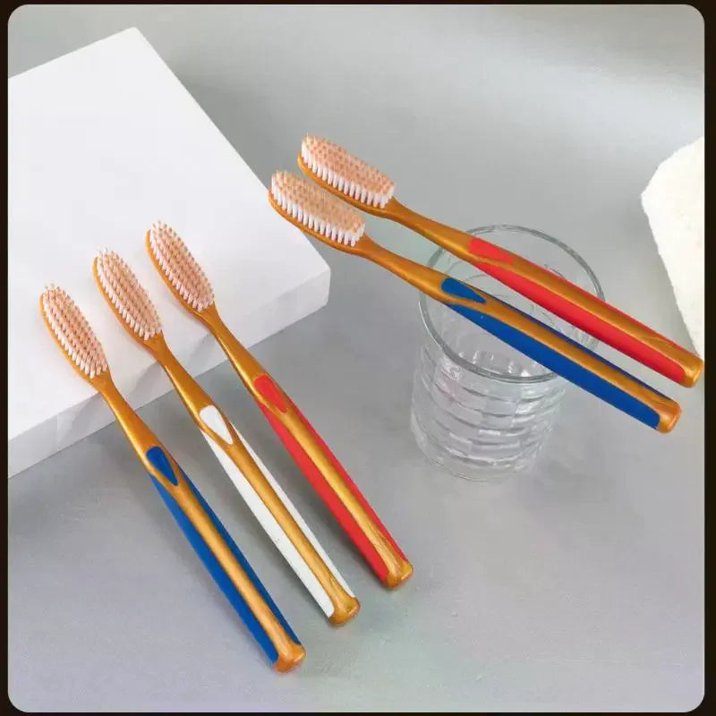 6-Pack Large Head Soft Bristle Toothbrush – Anti-Slip Wide Handle