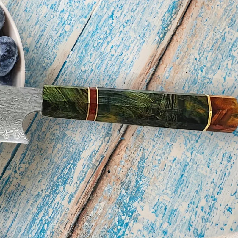 Damascus Nakiri Chef Knife – 67-Layer VG10 Steel | 8 Inch