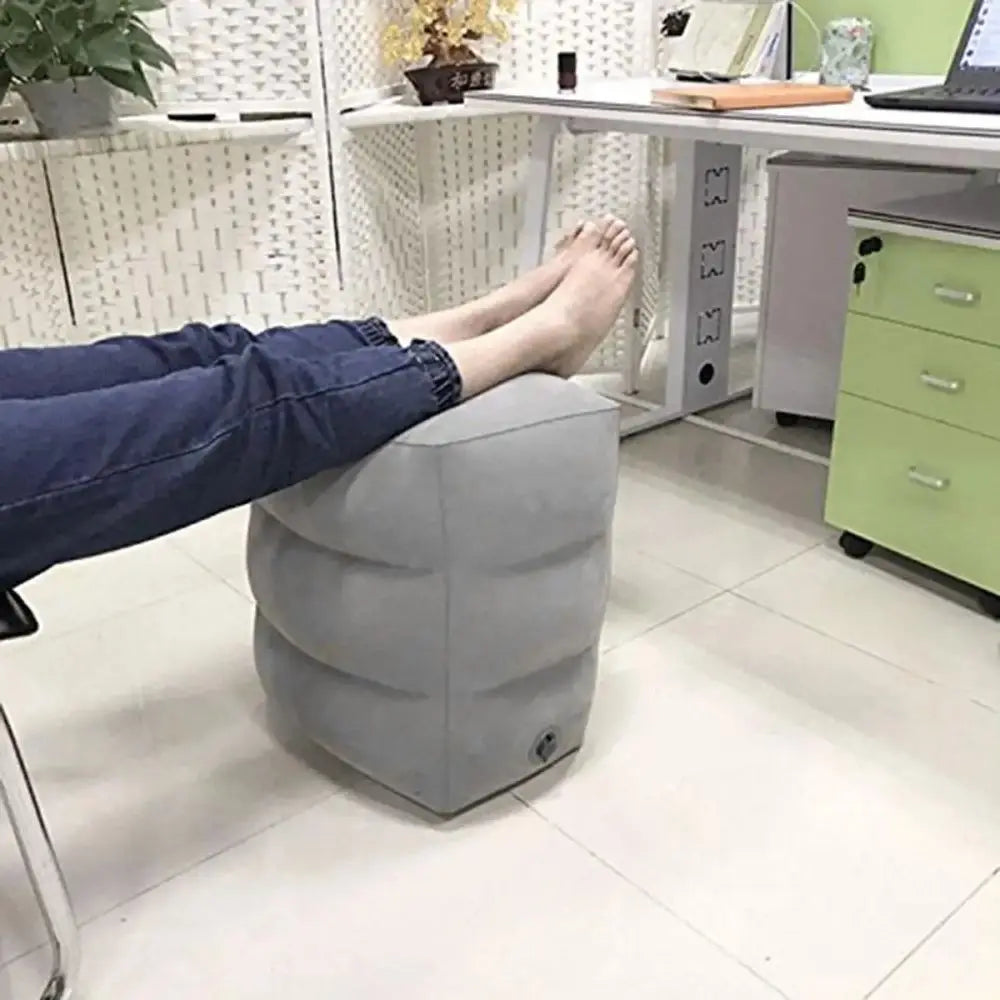 Inflatable Travel Foot Rest Pillow – 3-Layer Adjustable Leg Cushion