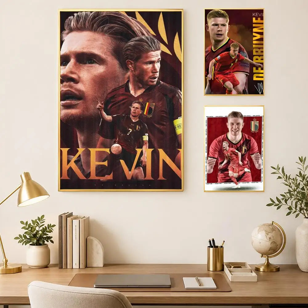 Kevin De Bruyne HD PVC Wall Poster – Self-Stick Football Art