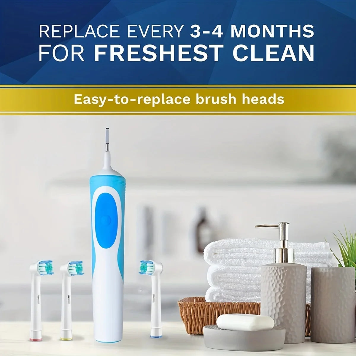Oral-B Compatible Replacement Toothbrush Heads 4 Pack – Universal Fit