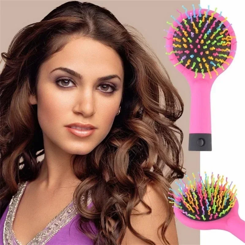 Kids Rainbow Detangling Pocket Comb – 4-Color Travel Hair Brush