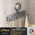 No-Drill Suction Cup Hook Set | 5-Hook Door & Cabinet Rack