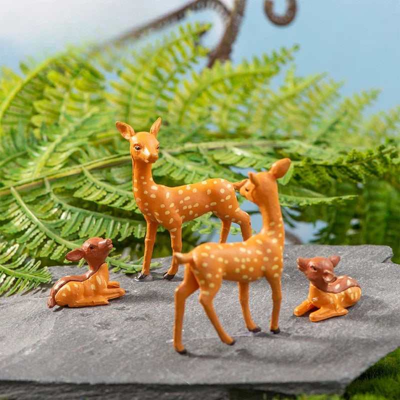 Mini Deer Realistic Elk Figurine Woodland Animal Figurines Desktop