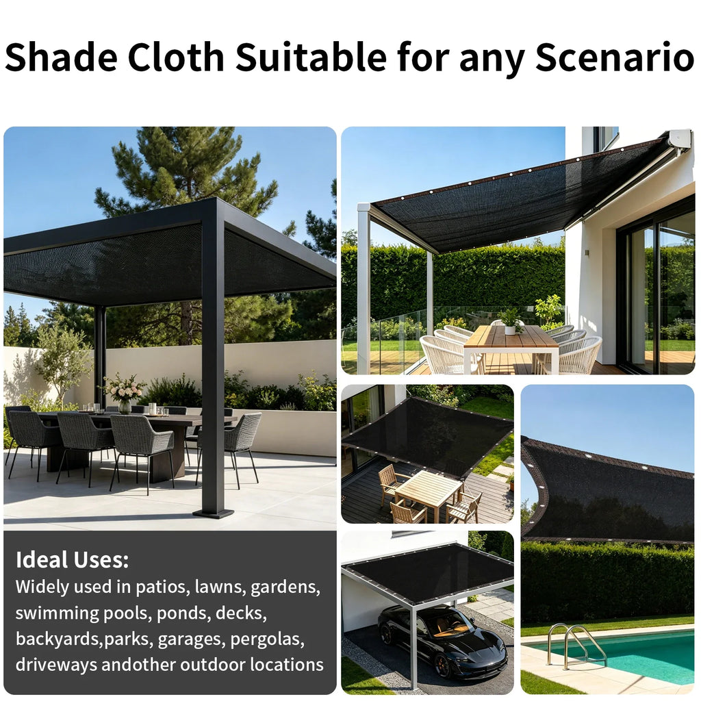 Outdoor Sun Shade Net with Grommets | UV Mesh Tarp Cover