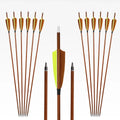 6 Wood Skin Mixed Carbon Arrows ID6 OD7 Field Archery Hunting