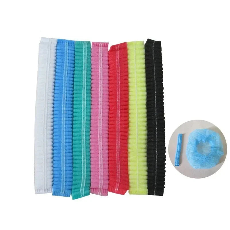 100-Pack Disposable Bouffant Caps – Breathable Dustproof Hair Covers