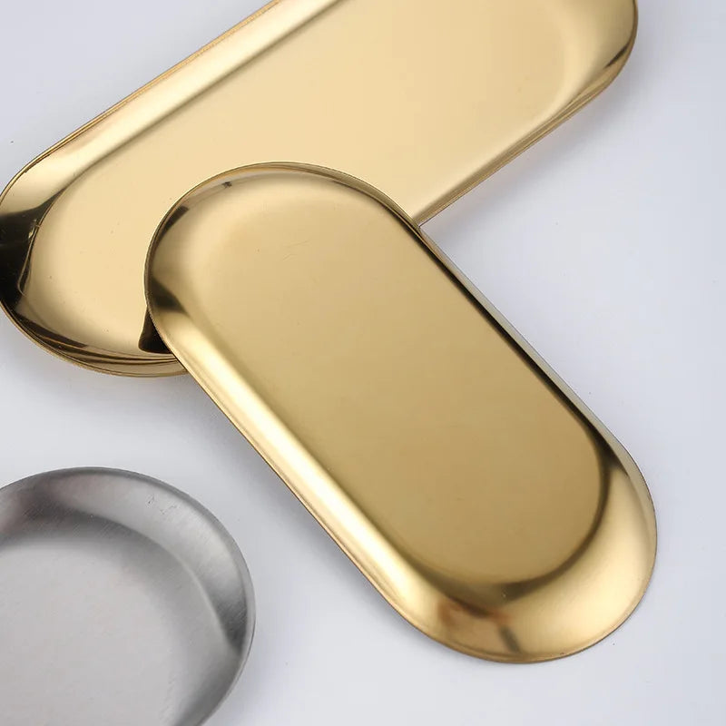 Nordic Heart Stainless Steel Dessert Fruit Plate – Gold/Silver
