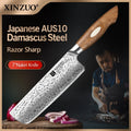 XINZUO 7" Nakiri Knife – AUS10 Damascus Steel Walnut Handle