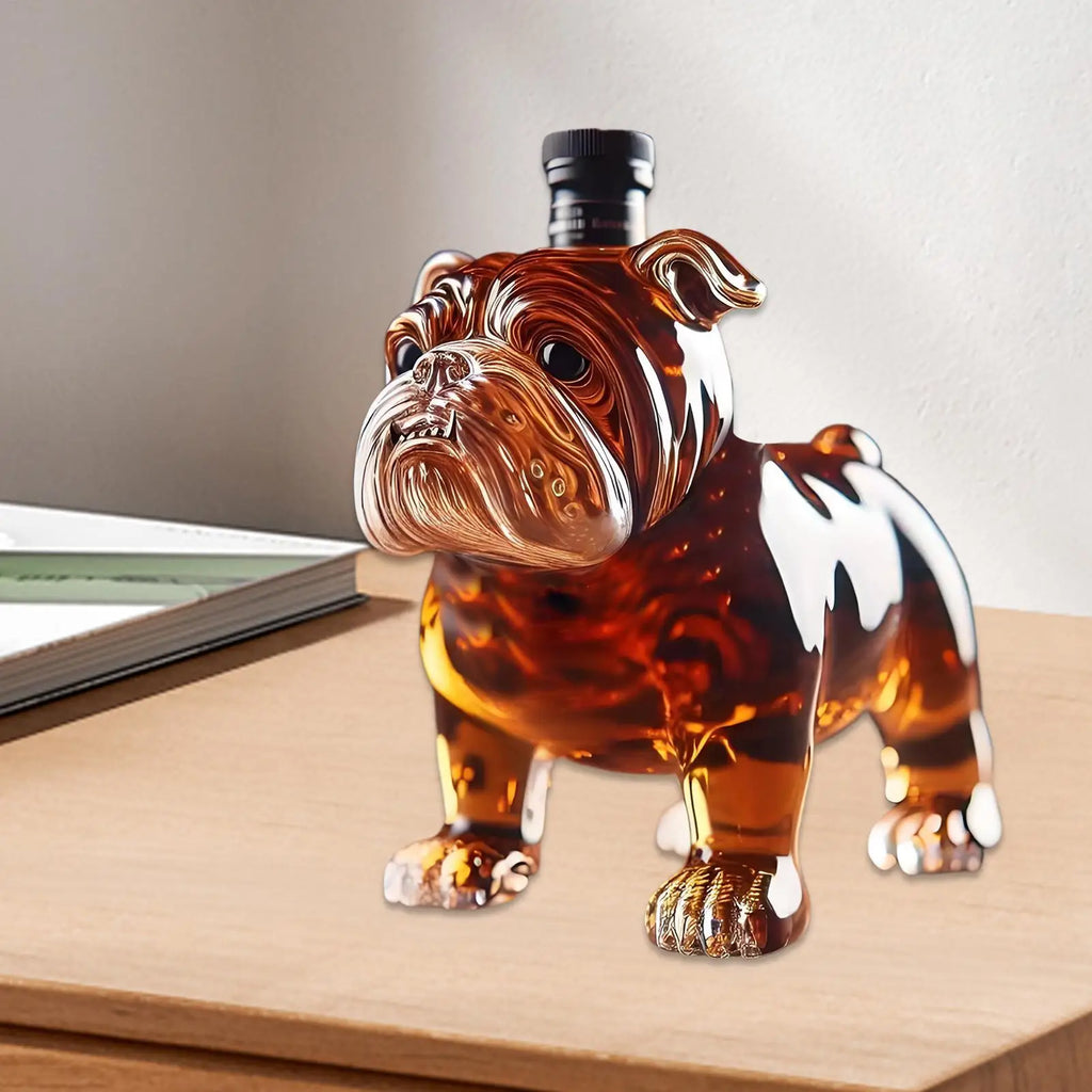 Funny Dog Whiskey Bottle Unique Decanter Glass Collectible Novelty