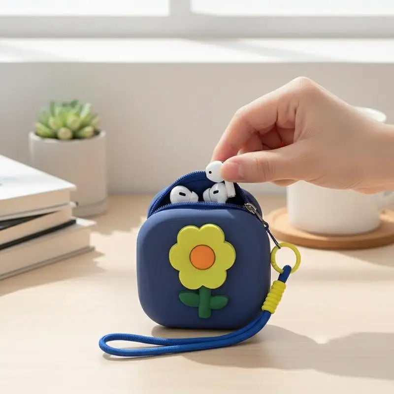 Flower Silicone Mini Wallet & Coin Purse with Lanyard | Waterproof