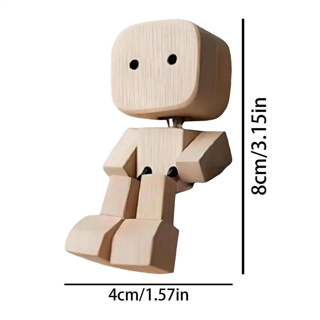 Shaking Feet Wooden Doll Car Dashboard Decoration Accessories