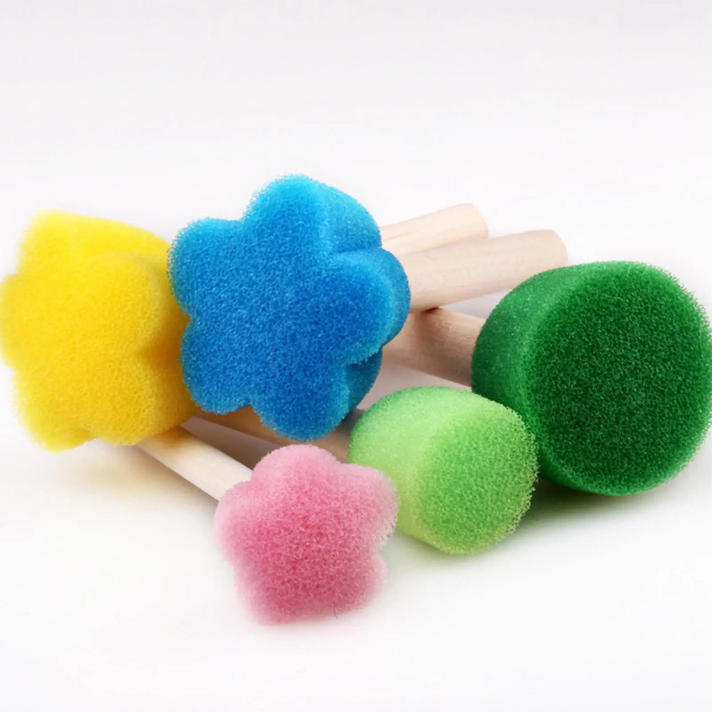 5-Pack Kids Paint Sponges – Easy-Grip Toddler Art Tools