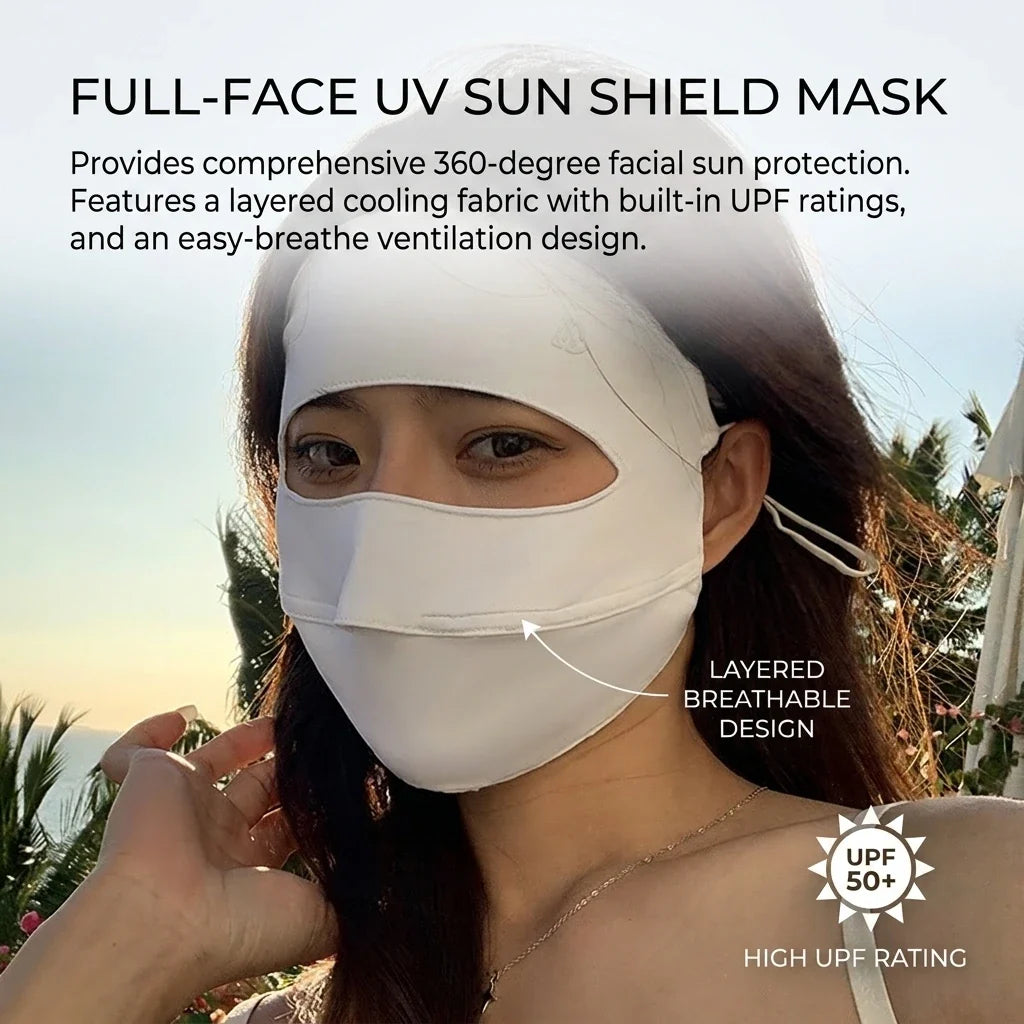 Ice Silk Sun Protection Mask Women UPF50+ Breathable Outdoor