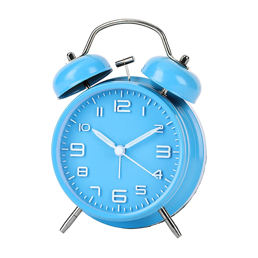 4-Inch Mini Round Silent Alarm Clock | Bedside & Dorm